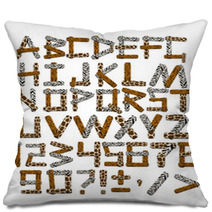 3d Alphabet In Style Of A Safari Pillows 11234268