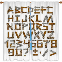 3d Alphabet In Style Of A Safari Window Curtains 11234268