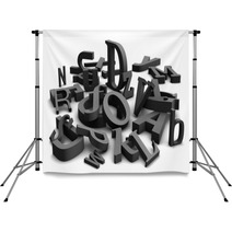 3D Alphabet With Black Letters Backdrops 20848753