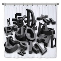 3D Alphabet With Black Letters Bath Decor 20848753