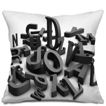 3D Alphabet With Black Letters Pillows 20848753