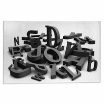 3D Alphabet With Black Letters Rugs 20848753