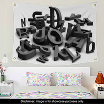 3D Alphabet With Black Letters Wall Art 20848753