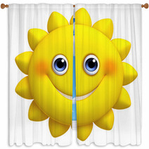 3d Cartoon Cute Sun Window Curtains 52207129