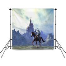 3D Knight In Front A Castle Backdrops 51662825