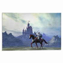 3D Knight In Front A Castle Rugs 51662825