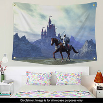 3D Knight In Front A Castle Wall Art 51662825