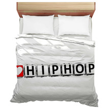3D Love HipHop Button Click Here Block Text Bedding 47854709