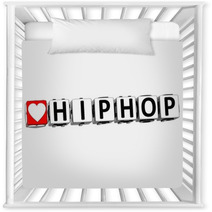 3D Love HipHop Button Click Here Block Text Nursery Decor 47854709