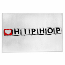 3D Love HipHop Button Click Here Block Text Rugs 47854709