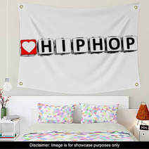 3D Love HipHop Button Click Here Block Text Wall Art 47854709