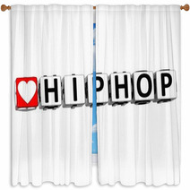 3D Love HipHop Button Click Here Block Text Window Curtains 47854709