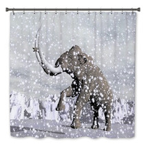3D Mammoth In Winter During Ice Age Bath Decor 58925946