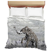 3D Mammoth In Winter During Ice Age Bedding 58925946
