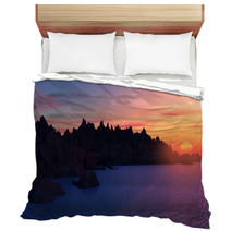 3D Mountain Landscape With Sunset Bedding 67967020