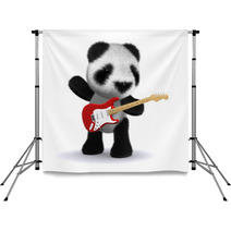 3d Panda Plays His Guitar Backdrops 23031727