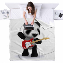 3d Panda Plays His Guitar Blankets 23031727
