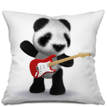 3d Panda Plays His Guitar Pillows 23031727