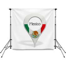 3D Pinpoint With Flag Of Mexico Isolated On White Backdrops 61155100