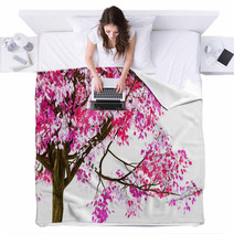 3d Render Image Of Pink Spring Tree Blankets 64486461