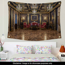 3d Rendering Of The Hall In Classical Style Cinema 4d Corona Renderer Wall Art 222110542