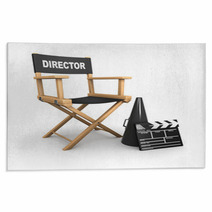 3d The Film Directors Chair Is Empty Rugs 32967862