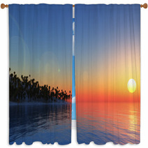 3D Tropical Background Window Curtains 67388483