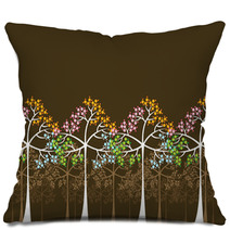 4 Seasons Trees On Brown  Pillows 4796047