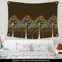 4 Seasons Trees On Brown  Wall Art 4796047