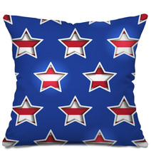 4th July Stars And Stripes 3d Cutout Background. Pillows 61583105