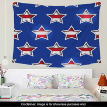 4th July Stars And Stripes 3d Cutout Background. Wall Art 61583105