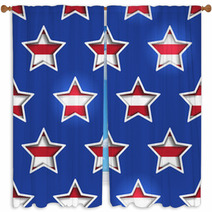 4th July Stars And Stripes 3d Cutout Background. Window Curtains 61583105