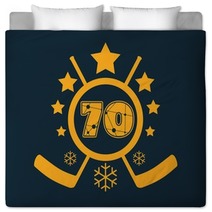 70 Number Vector Illustration Classic Style Sport Team Font Numbers Decorated By Lines And Dots Pattern Ice Hockey Emblem Bedding 171285449