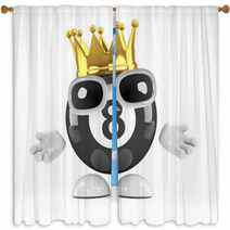 8 Ball Is King Window Curtains 53888969