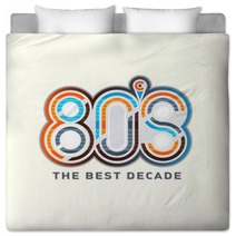 80s Illustration The Best Decade Bedding 136345826
