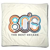 80s Illustration The Best Decade Blankets 136345826