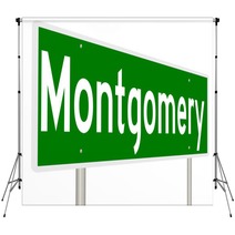 A 3d Rendering Of A Highway Sign For Montgomery Alabama Backdrops 128797553