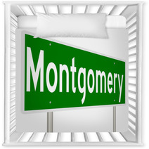A 3d Rendering Of A Highway Sign For Montgomery Alabama Nursery Decor 128797553