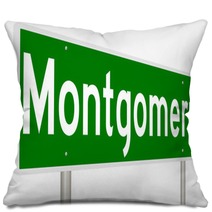 A 3d Rendering Of A Highway Sign For Montgomery Alabama Pillows 128797553