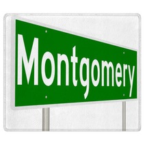 A 3d Rendering Of A Highway Sign For Montgomery Alabama Rugs 128797553