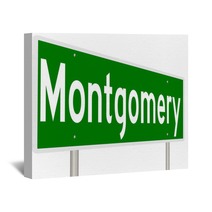 A 3d Rendering Of A Highway Sign For Montgomery Alabama Wall Art 128797553