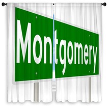 A 3d Rendering Of A Highway Sign For Montgomery Alabama Window Curtains 128797553