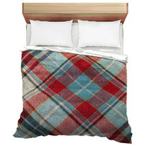 A Background Image Of Some Plaid Fabric Bedding 21028449