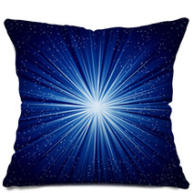 A Blue Color Design With A Burst. Lens Flare. Pillows 71351498