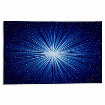 A Blue Color Design With A Burst. Lens Flare. Rugs 71351498