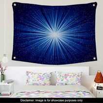 A Blue Color Design With A Burst. Lens Flare. Wall Art 71351498