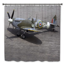 A British Spitfire Fighter Plane Stands Ready For Action Bath Decor 3555587