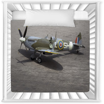 A British Spitfire Fighter Plane Stands Ready For Action Nursery Decor 3555587