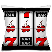 A Close Up Of A Slot Machine Winner Pillows 13128286