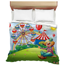 A Clown At The Hilltop With A Carnival Bedding 60309334